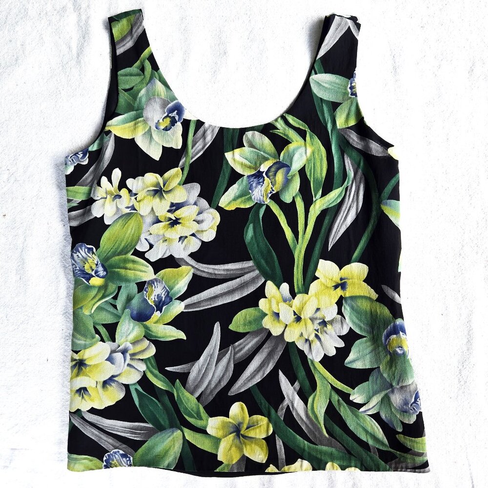 Silk Floral Tank, Size 4